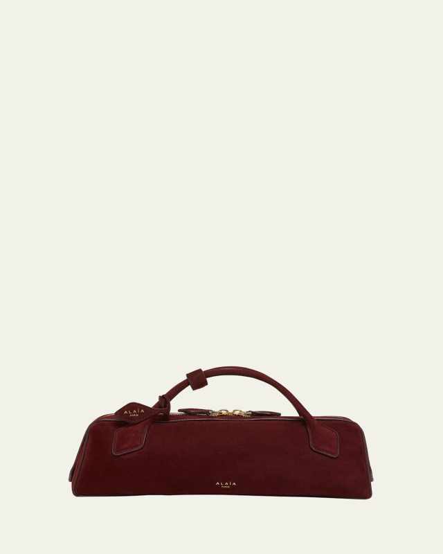 Teckel Top-Handle Bag in Suede and Leather